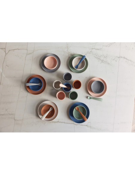 Silikonski set za jelo - smeđa