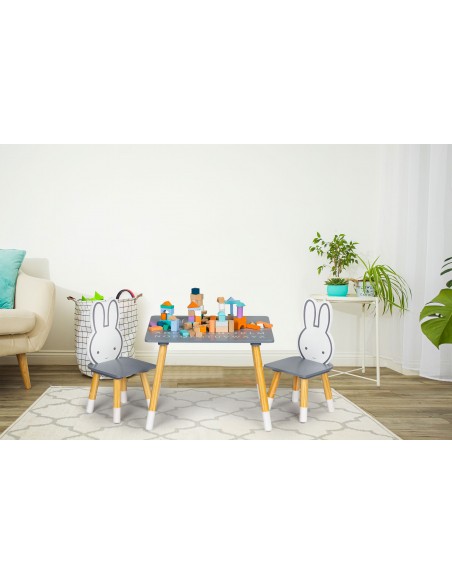 Set dječji stol i stolice Ecotoys® - sivi