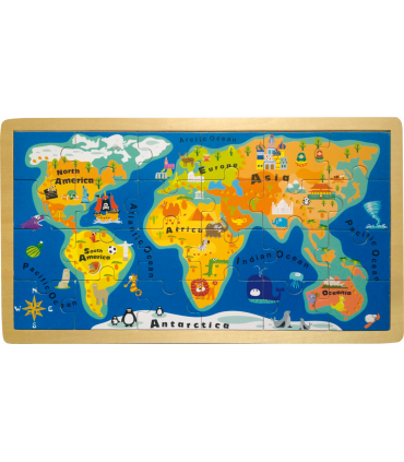 Drvene puzzle - karta svijeta
