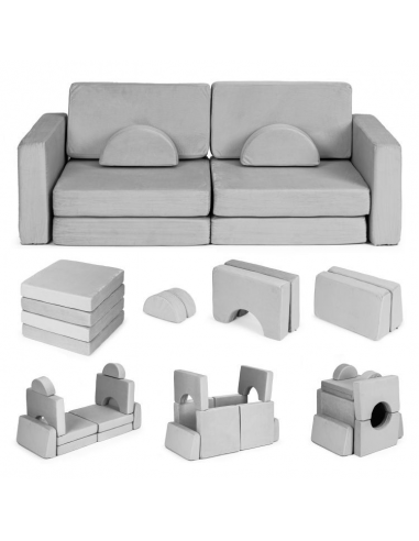 Dječja sofa za slaganje siva