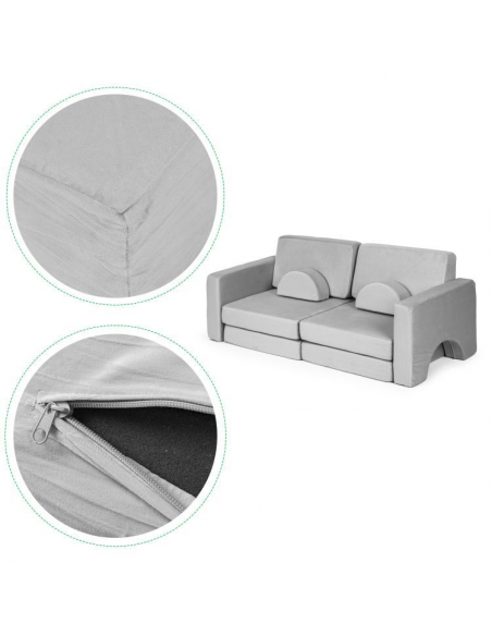Dječja sofa za slaganje siva