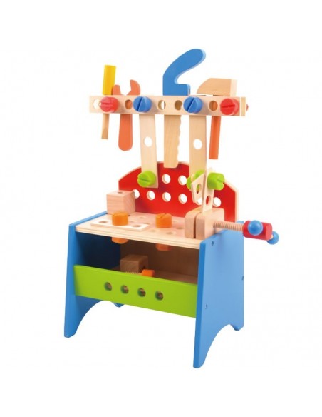 Drveni radni stol s drvenim alatom, edukativna igračka