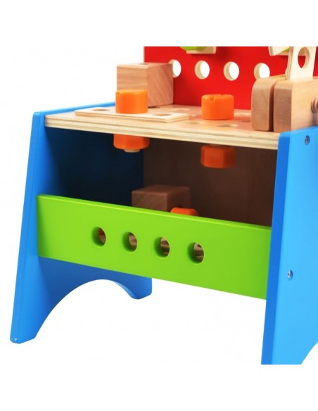 Drveni radni stol s drvenim alatom, edukativna igračka